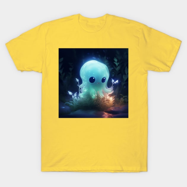 Lumalee - Cute little bioluminescent character T-Shirt by LoFi_Vibes